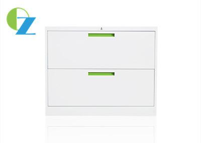 China Modern Two Drawer Lateral File Cabinet , Cold Steel File Cabinet White Color for sale