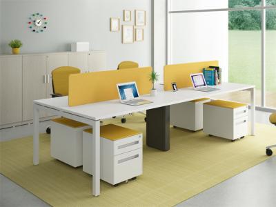 China White Desk Top 4 Seat Office Workstation Size W2400mm D1200mm H750MM for sale