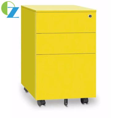 China Colorful 3 Section Slideway Mobile Pedestal Cabinet Storage Cabinet Rotating for sale