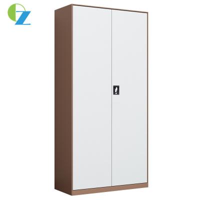 China Gray 2 Swing Door Steel Office Cupboard With 5 Shelves Steel Document Filing Cabinet for sale