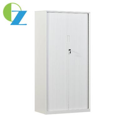 China Tambour Door Steel Office Cupboard 4 Shelf Cabinet Space Savers With Sliding for sale