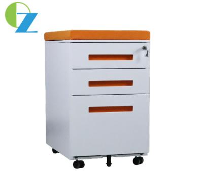 China 3 Drawer Slideway Mobile File Cabinet Rotating Assembled With Cushion for sale