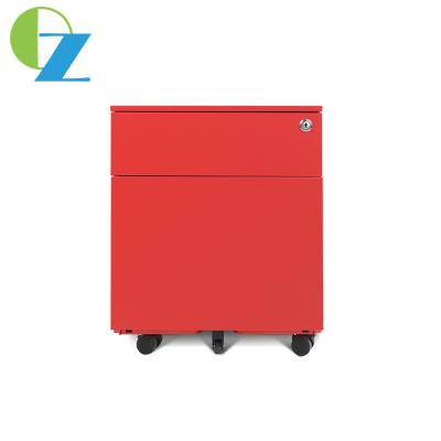 China 2 Drawer Movable Filing Cabinet Metal Material Mobile Pedestal On Wheels for sale