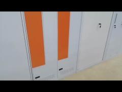 Powder Coating L Shape Two Tone 4 Door Steel Lockers For Office School
