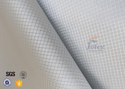 China Checked Silver Coated Fabric Aluminized Fiberglass Cloth For Decoration for sale