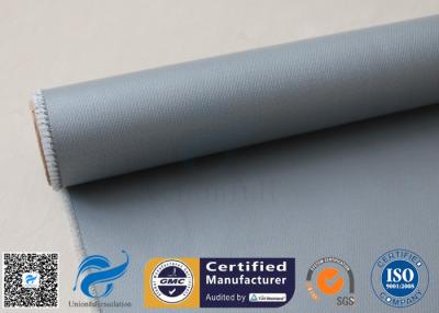 China E - Glass 260℃ Gray Silicone Coated Curtains 4HS 510g / 590 Silicone Coated Fiberglass Fabric for sale