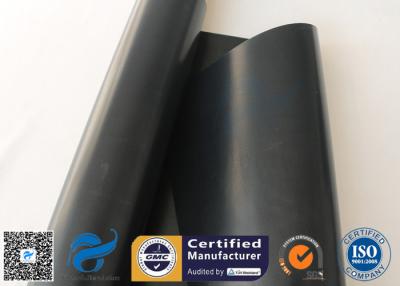 China 0.25mm Black PTFE Coated Fiberglass Fabric , Plain Weave Fiber Glass Cloth for sale