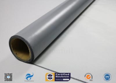 China Una tela revestida de la fibra de vidrio del silicón de plata lateral para la prevención contra los incendios en venta