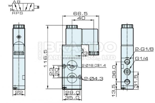 4M210-08 Airtac Type Namur Solenoid Valve 5/2 Way G1/4'' 24V 220V 0