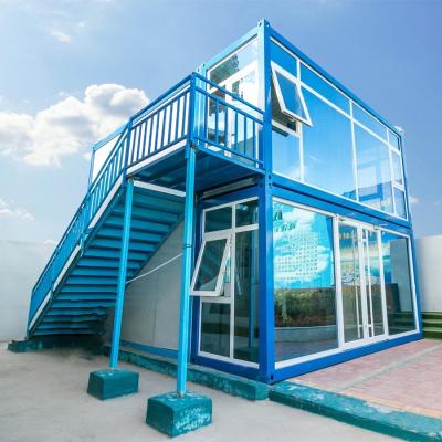China Luxury 40 Feet Stackable Flat Pack Foldable Tempered Glass Detachable Portable Modern Container House for sale