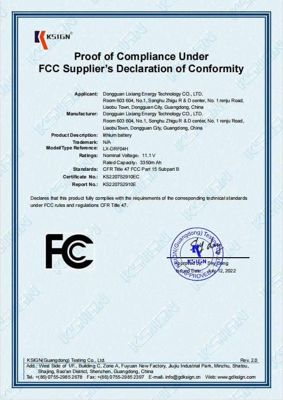 FCC - Dongguan Lixiang Energy Technology Co., Ltd.
