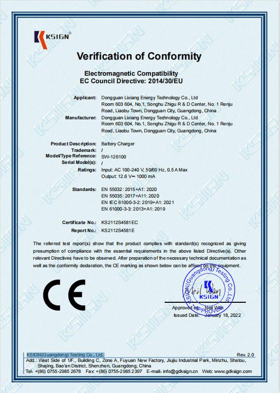 CE - Dongguan Lixiang Energy Technology Co., Ltd.