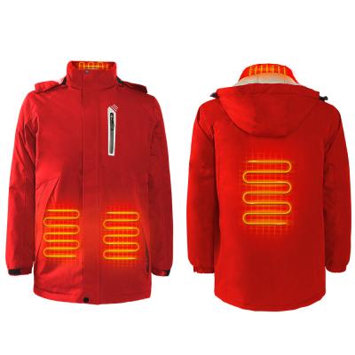 China 7.4V Winter Battery Heating Coat Warmer Heating Clothes Men'S Electric Heated Hooded Clothes for sale