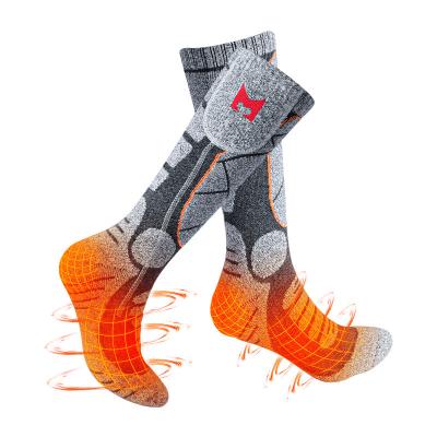 China 7.4V Thermostatic Control Rechargeable Battery Powered Heated Socks Men Women For Winter for sale