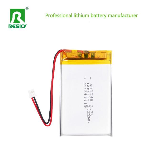 Lithium Ion Polymer Battery 403048 - Side view