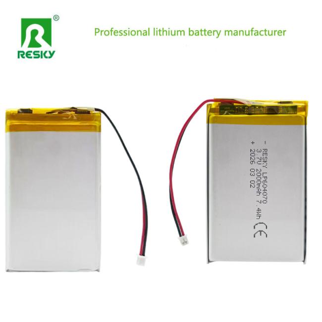 Lithium polymer battery cell 654065 side view