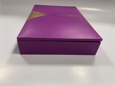 China Rectangle Gift Wrapping Box Purple Custom Magnetic Closure Box for sale
