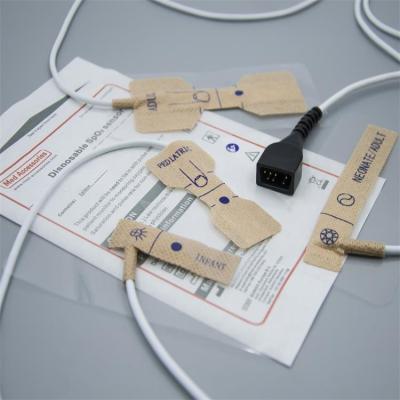 China Oximómetro de pulso adhesivo desechable Longitud de la sonda del dedo 90 cm Color blanco en venta