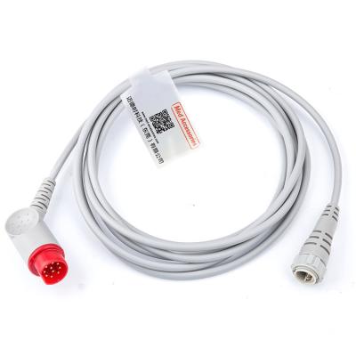China 10 Pin Interface Blood Pressure IBP Cable Stable Grey Siemens To MX Transducer for sale