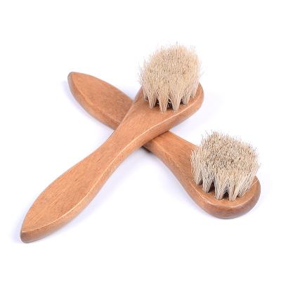 China Natural Horsehair Shoe Brush Polish Applicator For Oil Taking for sale