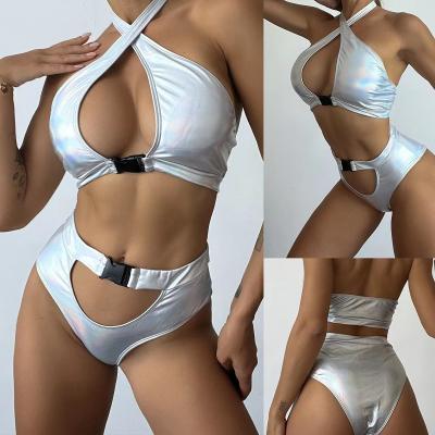 China 2 Piece High Waisted Bathing Suits Luxury Metal Two Piece Bathing Suits Sexy for sale