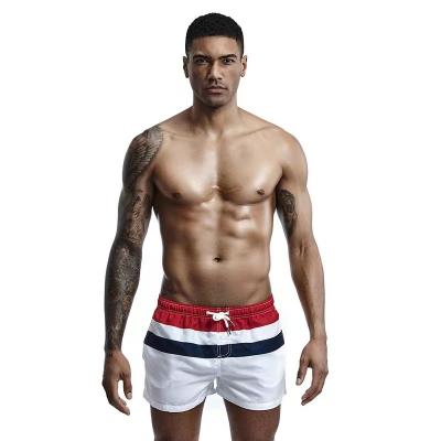 China Striped Sand Mens Beachwear Shorts Sexy Boxer Home Leisure Male Swim Trunks for sale