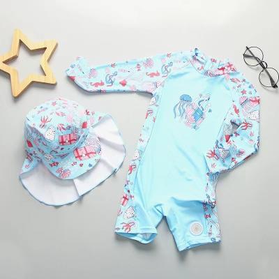 China Summer Girls Swimming Suits Long Sleeve Children Swimming Suits For Kids Bikini for sale