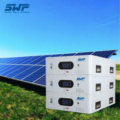 China 51.2V100Ah Sistema de bateria solar empilhável 100A Carregamento/Descarga de Corrente Armazenamento de Energia Bateria de lítio à venda
