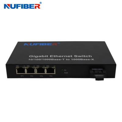 China 850nm 0.55km SC Fiber Ethernet Switch Gigabit Switch 4 Port Rohs Approved for sale