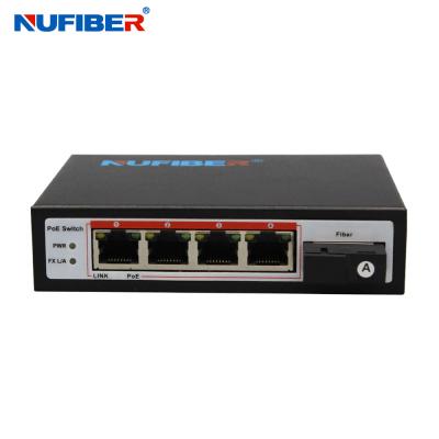 China 65Watts 5 Port POE Powered Switch With 4 POE Ports 1 SC Port for sale
