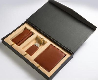 China hinged luxurious wallet box Custom two pieces wallet gift packaging box for sale
