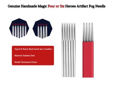 China acessórios Semi-permanentes quatro mágicos feitos a mão ou seis da agulha da sobrancelha da névoa da sobrancelha da máquina da tatuagem da composição em volta de 3 pontos à venda