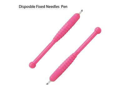 China Embroidery Metal Manual Eyebrow Tattoo Pen , Pink Permanent Makeup Tattoo Pen for sale