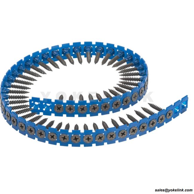 Coarse Thread 3.5 3.9 Collated Drywall Screws Black Phosphate, Zinc Yellow Collated Screws (21) Coarse Thread 3.5 3.9 Collated Drywall Screws Black Phosphate, Zinc Yellow Collated Screws (21)