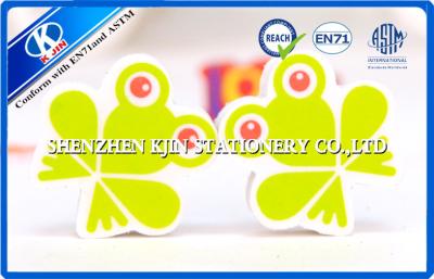 China Custom Logo Printing Green Frog Smelly Erasers for Kids Students , Cute Art Erasers for sale