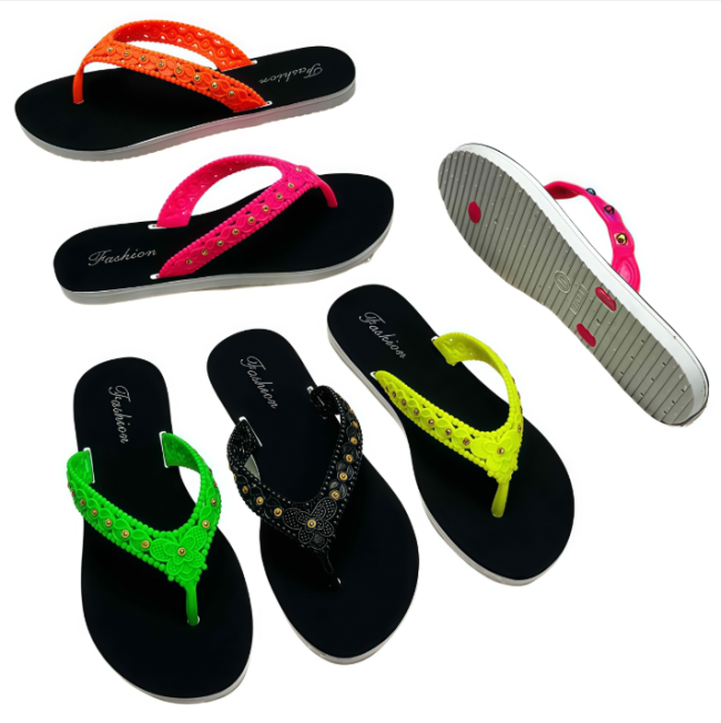 100 percent Virgin PVC Flip Flops White Background