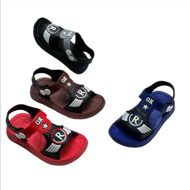 Kids EVA Sandals Cartoon Design Red Black Blue Brown