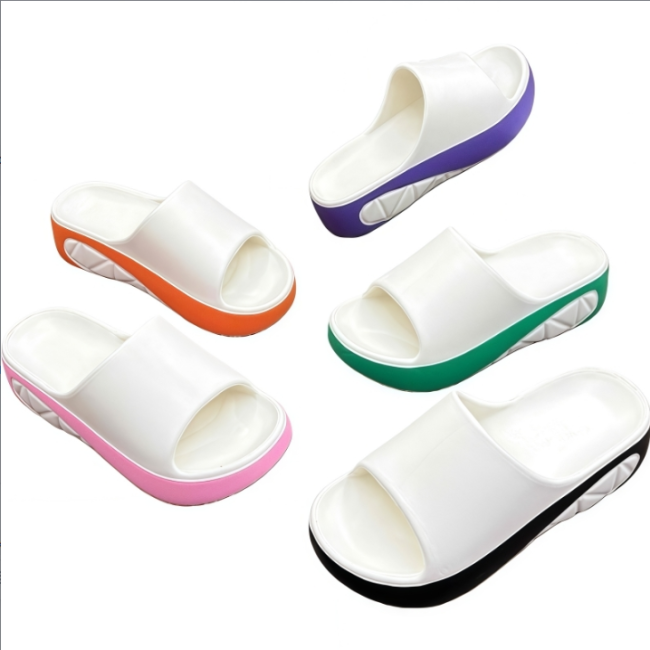 EVA Color Block Slide Sandals, Wholesale Contrast Color Footwear