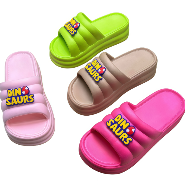 EVA Women Platform Slides Thick Sole Non-slip Casual Cartoon Slippers for Ladies and Girls