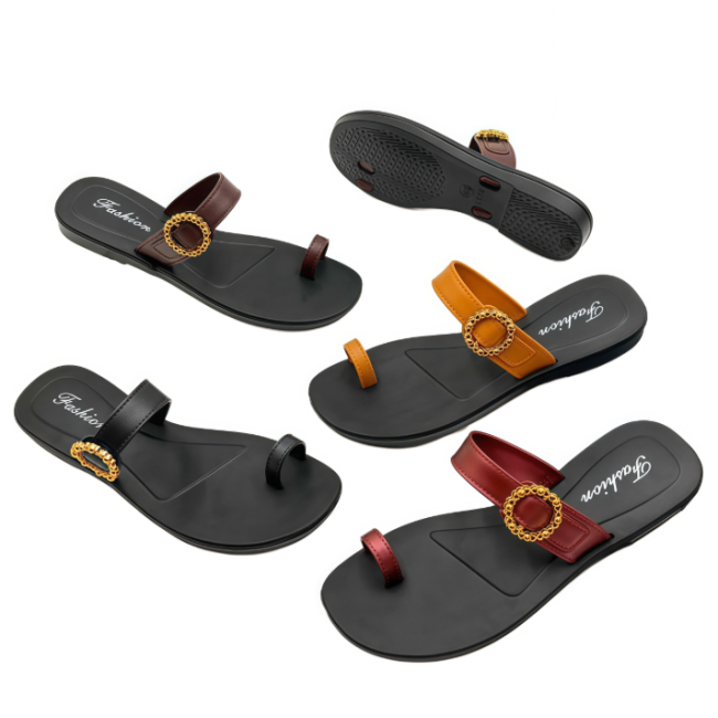 EVA Women Toe Ring Slides Custom Color Logo Factory Direct Wholesale