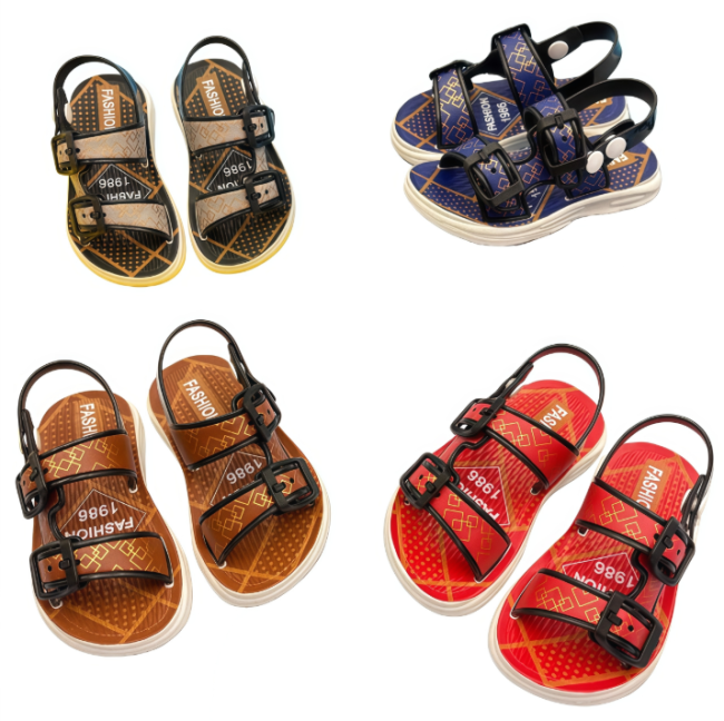 PVC Kids Fashion Sandals Wear-resistant Waterproof Children Casual Beach Sandals, Multi Color Options for Boys Toddlers Kids