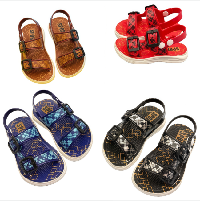 PVC Kids Sport Sandals Wear-resistant Waterproof Children Casual Beach Sandals, Multi Color Options for Boys Toddlers Kids