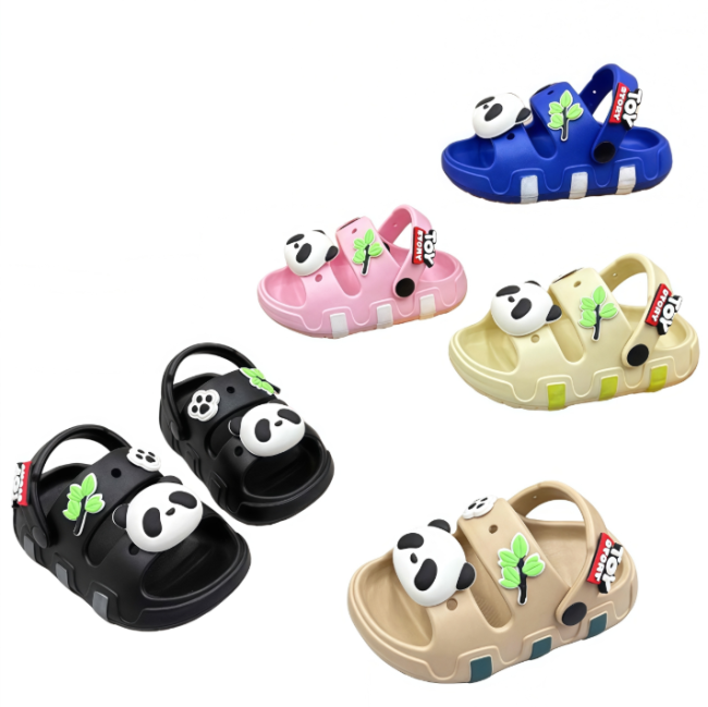 EVA Cartoon Panda Kids Sandals Anti-collision Soft Sole Children Beach Clogs, Multi Color Options for Toddlers Boys and Girls