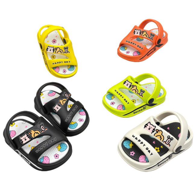 EVA Cartoon Animal Kids Two-way Sandals Anti-slip Soft Sole Boys Girls Beach Slides, Multi Candy Color Options for Toddlers and Kids