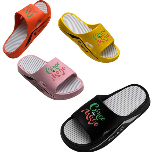 EVA Unisex Slides with Cinco de Mayo Print Thick Sole Non-slip Casual Slippers Wholesale Footwear