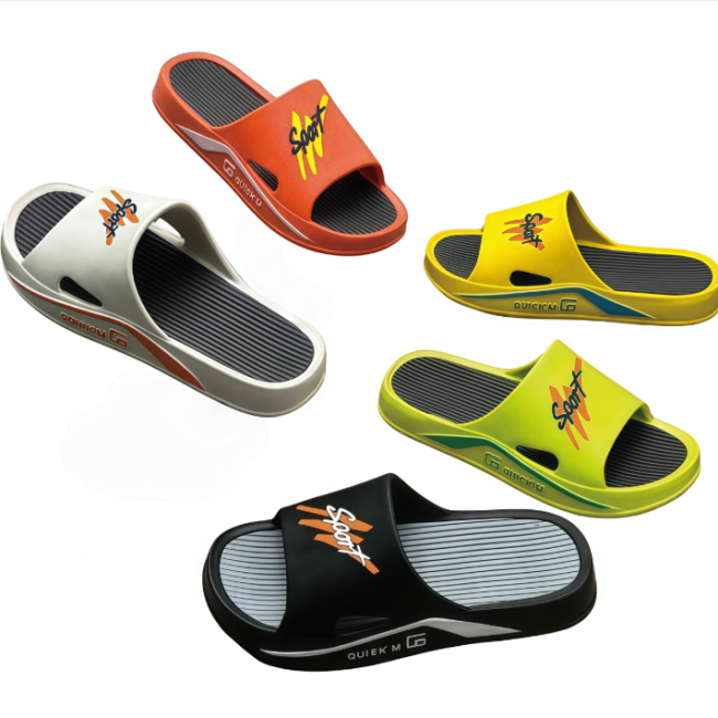 EVA Men Slides with SMALE Print Thick Sole Non-slip Casual Slippers Wholesale Footwear