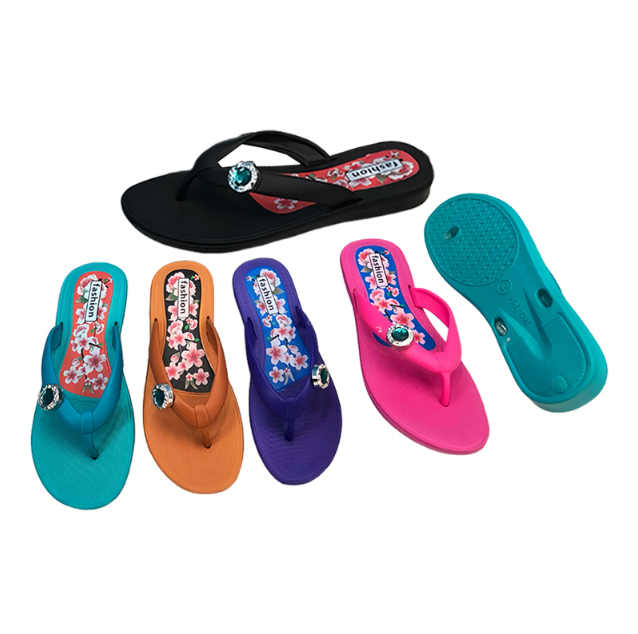 EVA Women Rhinestone Cherry Blossom Flip Flops 5 Colors
