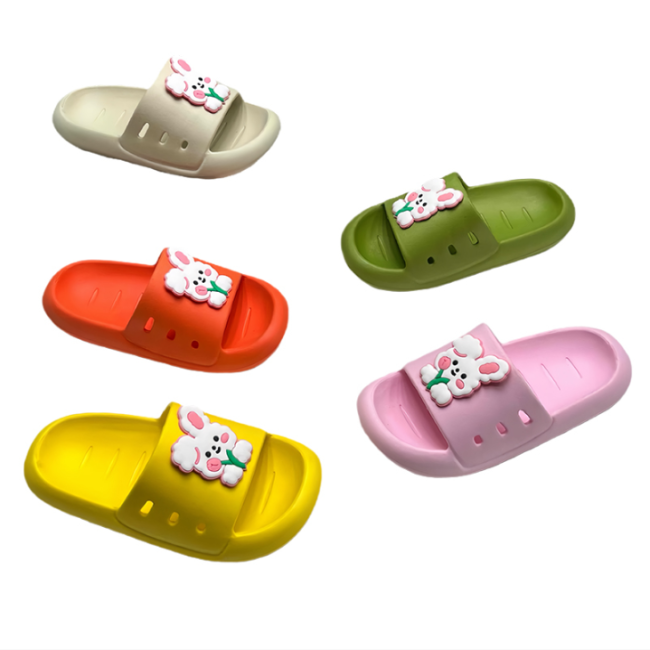 EVA Bunny Cartoon Kids Slides, Lightweight Non-slip Children Slippers
