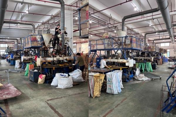Footwear factory EVA and PVC shoes production line with injection molding machines
