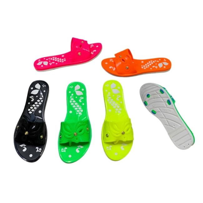 PVC Women Flip Flops Hollow Butterfly Fish Music Note Print Multiple Colors